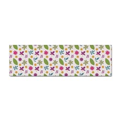 Pattern Flowers Leaves Green Purple Pink Sticker Bumper (10 Pack) by Maspions