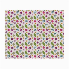 Pattern Flowers Leaves Green Purple Pink Small Glasses Cloth (2 Sides) by Maspions