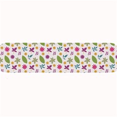 Pattern Flowers Leaves Green Purple Pink Large Bar Mat