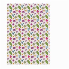 Pattern Flowers Leaves Green Purple Pink Large Garden Flag (two Sides)