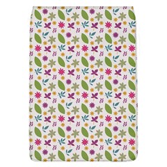 Pattern Flowers Leaves Green Purple Pink Removable Flap Cover (l)