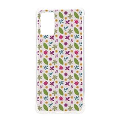 Pattern Flowers Leaves Green Purple Pink Samsung Galaxy S20plus 6 7 Inch Tpu Uv Case by Maspions