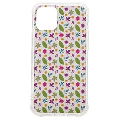 Pattern Flowers Leaves Green Purple Pink Iphone 12 Mini Tpu Uv Print Case	