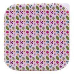 Pattern Flowers Leaves Green Purple Pink Stacked Food Storage Container by Maspions