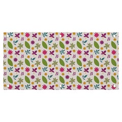 Pattern Flowers Leaves Green Purple Pink Banner And Sign 6  X 3 