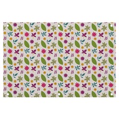 Pattern Flowers Leaves Green Purple Pink Banner And Sign 6  X 4 