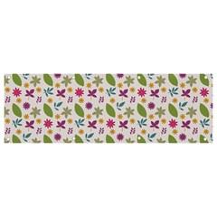 Pattern Flowers Leaves Green Purple Pink Banner And Sign 9  X 3 