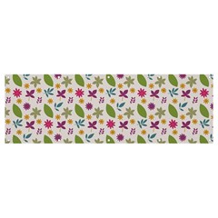 Pattern Flowers Leaves Green Purple Pink Banner And Sign 12  X 4 