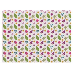 Pattern Flowers Leaves Green Purple Pink Premium Plush Fleece Blanket (extra Small) by Maspions