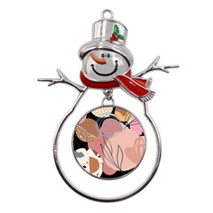 Abstract Boho Bohemian Style Retro Vintage Metal Snowman Ornament