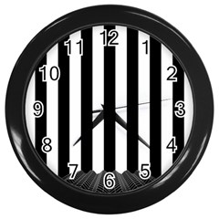 Stripes Geometric Pattern Digital Art Art Abstract Abstract Art Wall Clock (black) by Proyonanggan