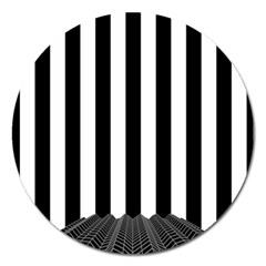 Stripes Geometric Pattern Digital Art Art Abstract Abstract Art Magnet 5  (round) by Proyonanggan