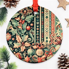 Winter Snow Holidays Round Ornament (two Sides)