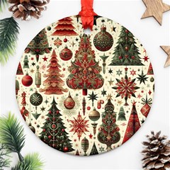 Christmas Decoration Round Ornament (two Sides) by Bedest