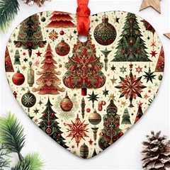 Christmas Decoration Heart Ornament (two Sides) by Bedest