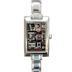 Retro Cameras Old Vintage Antique Technology Wallpaper Retrospective Rectangle Italian Charm Watch by Grandong