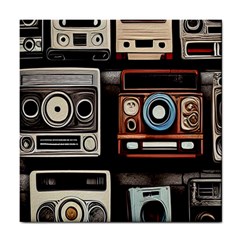 Retro Cameras Old Vintage Antique Technology Wallpaper Retrospective Tile Coaster by Grandong