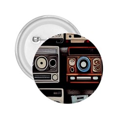 Retro Cameras Old Vintage Antique Technology Wallpaper Retrospective 2 25  Buttons by Grandong