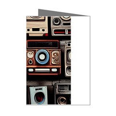 Retro Cameras Old Vintage Antique Technology Wallpaper Retrospective Mini Greeting Cards (pkg Of 8) by Grandong