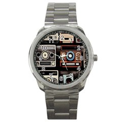 Retro Cameras Old Vintage Antique Technology Wallpaper Retrospective Sport Metal Watch by Grandong