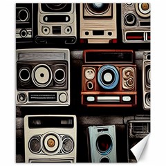 Retro Cameras Old Vintage Antique Technology Wallpaper Retrospective Canvas 8  X 10  by Grandong