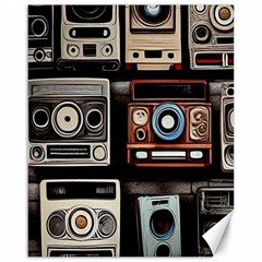 Retro Cameras Old Vintage Antique Technology Wallpaper Retrospective Canvas 16  X 20  by Grandong