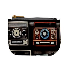 Retro Cameras Old Vintage Antique Technology Wallpaper Retrospective Mini Coin Purse by Grandong