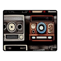 Retro Cameras Old Vintage Antique Technology Wallpaper Retrospective Fleece Blanket (small) by Grandong