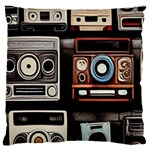 Retro Cameras Old Vintage Antique Technology Wallpaper Retrospective Large Cushion Case (Two Sides) Front