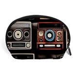 Retro Cameras Old Vintage Antique Technology Wallpaper Retrospective Accessory Pouch (Large) Front