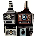 Retro Cameras Old Vintage Antique Technology Wallpaper Retrospective Full Print Recycle Bag (XXXL) Back