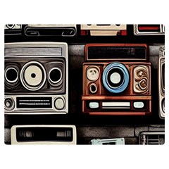 Retro Cameras Old Vintage Antique Technology Wallpaper Retrospective Premium Plush Fleece Blanket (extra Small) by Grandong