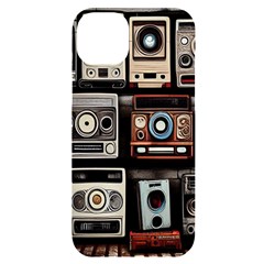 Retro Cameras Old Vintage Antique Technology Wallpaper Retrospective Iphone 14 Plus Black Uv Print Case