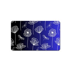 Pattern Floral Leaves Botanical White Flowers Magnet (name Card)