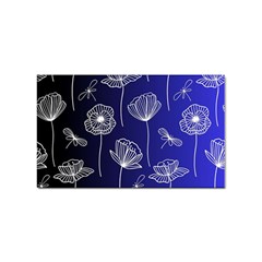 Pattern Floral Leaves Botanical White Flowers Sticker Rectangular (100 Pack)