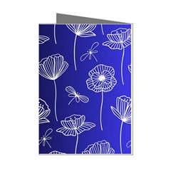 Pattern Floral Leaves Botanical White Flowers Mini Greeting Cards (pkg Of 8)