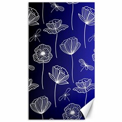 Pattern Floral Leaves Botanical White Flowers Canvas 40  X 72 