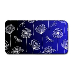 Pattern Floral Leaves Botanical White Flowers Medium Bar Mat