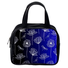 Pattern Floral Leaves Botanical White Flowers Classic Handbag (one Side)