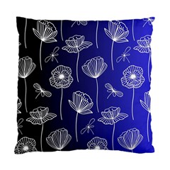 Pattern Floral Leaves Botanical White Flowers Standard Cushion Case (two Sides)