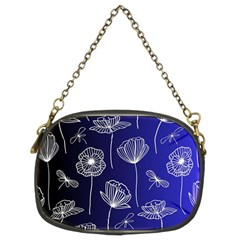 Pattern Floral Leaves Botanical White Flowers Chain Purse (two Sides)