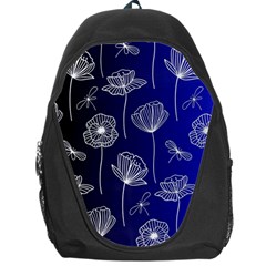 Pattern Floral Leaves Botanical White Flowers Backpack Bag