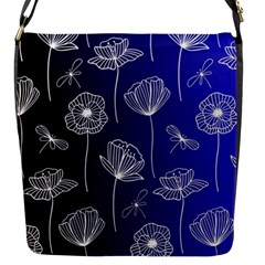 Pattern Floral Leaves Botanical White Flowers Flap Closure Messenger Bag (s)