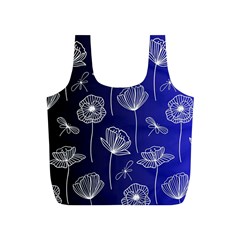 Pattern Floral Leaves Botanical White Flowers Full Print Recycle Bag (s)