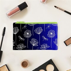 Pattern Floral Leaves Botanical White Flowers Cosmetic Bag (xs)