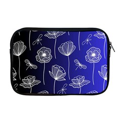 Pattern Floral Leaves Botanical White Flowers Apple Macbook Pro 17  Zipper Case