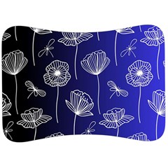 Pattern Floral Leaves Botanical White Flowers Velour Seat Head Rest Cushion