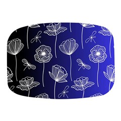 Pattern Floral Leaves Botanical White Flowers Mini Square Pill Box by Maspions