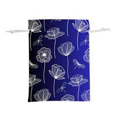 Pattern Floral Leaves Botanical White Flowers Lightweight Drawstring Pouch (m)