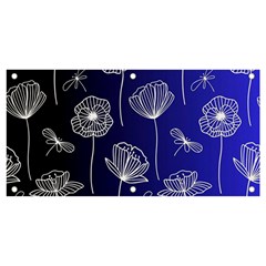 Pattern Floral Leaves Botanical White Flowers Banner And Sign 4  X 2 